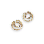 Abstract Round Golden Earrings