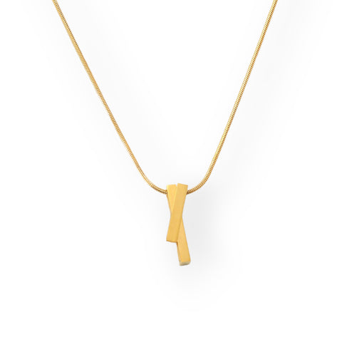 Golden Criss Cross Necklace