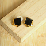 Square Black Earrings