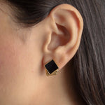 Square Black Earrings