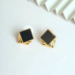 Square Black Earrings