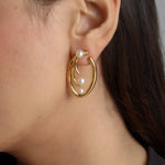 Mismatched Pearl Duo Earrings