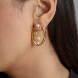 Mismatched Pearl Duo Earrings
