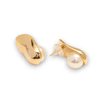 Golden earrings with Pearl Back