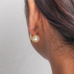 Golden earrings with Pearl Back