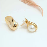 Golden earrings with Pearl Back