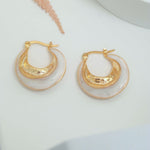 Golden Danglers with White Enamel