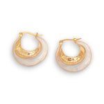 Golden Danglers with White Enamel