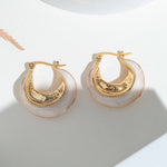 Golden Danglers with White Enamel