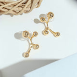 Golden Molecular Earrings