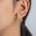 Golden Knotted Earrings