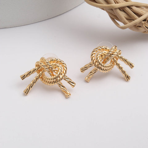 Golden Knotted Earrings