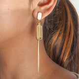 White and Gold Earrings