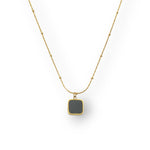 Golden Necklace with Black Stone