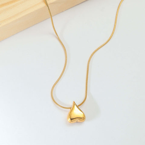 Reverse Heart Golden Necklace