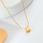 Reverse Heart Golden Necklace