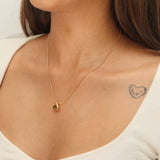 Reverse Heart Golden Necklace